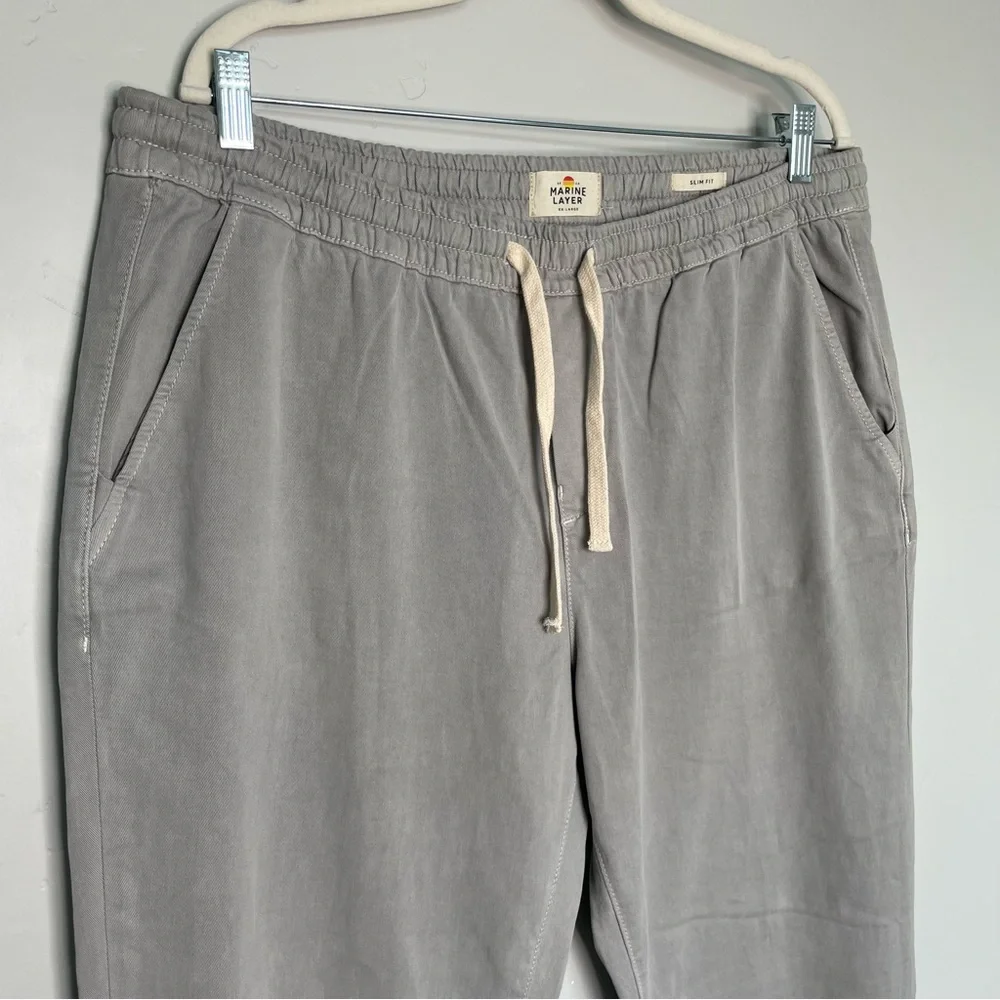 Marine Layer Men’s Saturday Jogger Pants‎ Slim Fit Gray Size XXL Chino NEW